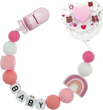 Myrebaby chupón magnético rosa con clip